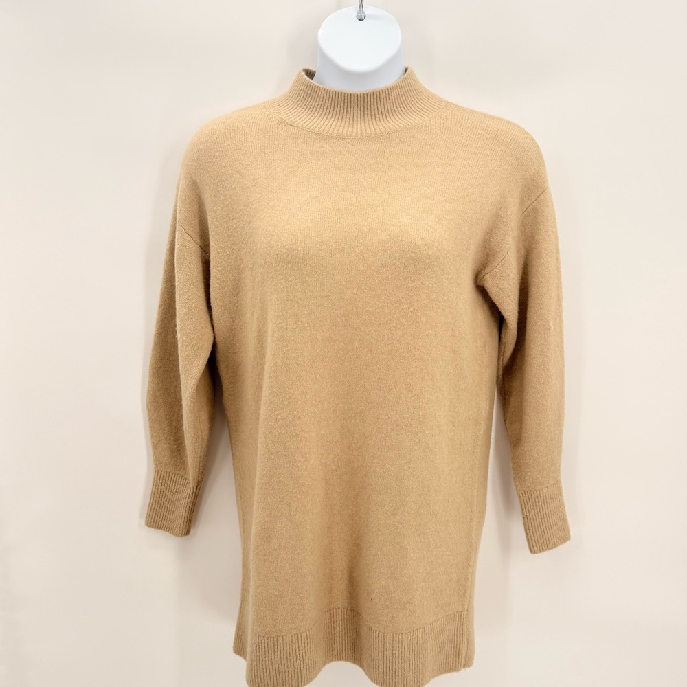 & Other Stories Mockneck Textured Knit Sweater Minimalist Neutral Oversized XS